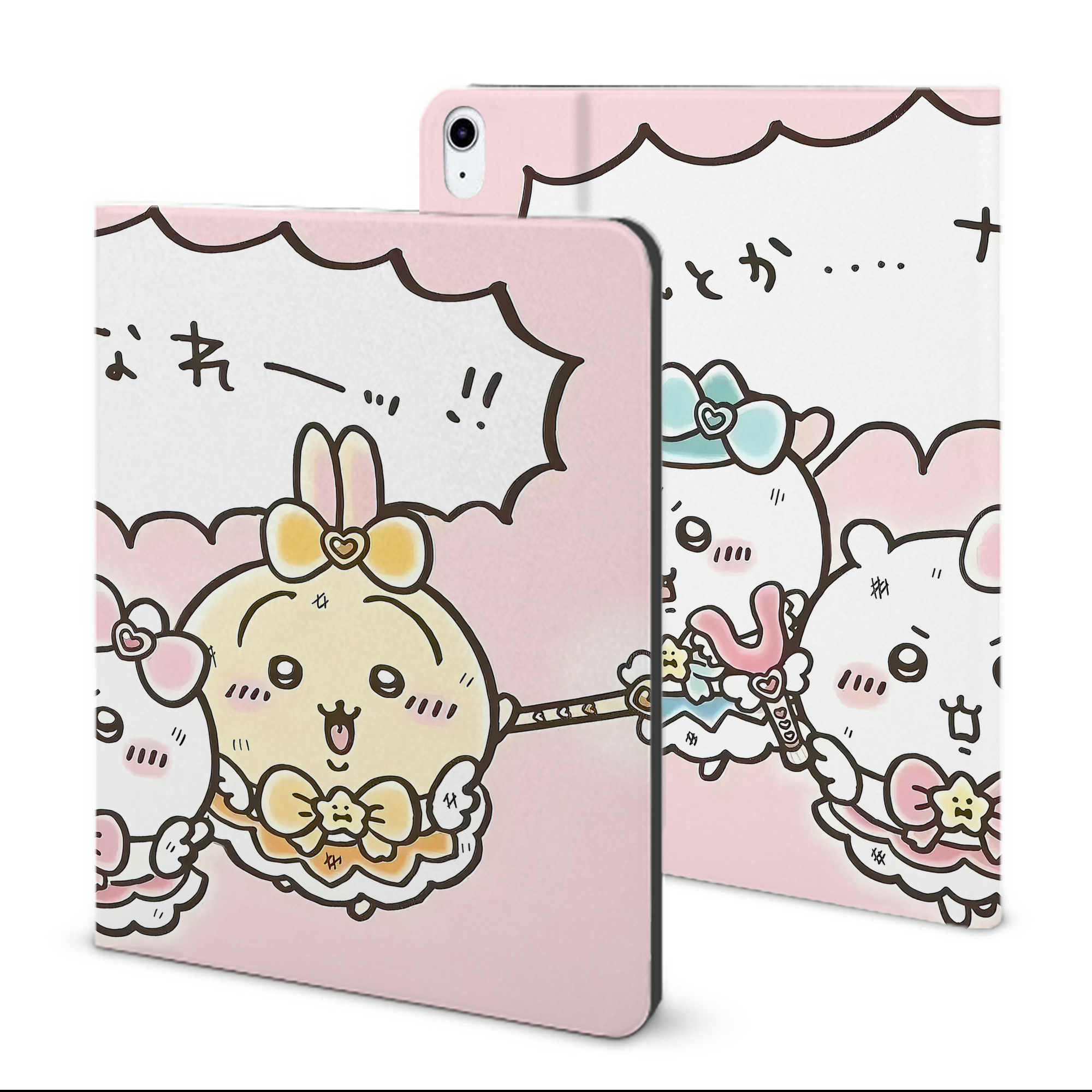（画像用） ちいかわ Chii-kawa IPad ケース ブック型 PUレザー TPU 耐衝撃 軽量 薄型 ペン収納なし 全面保護 IPad 各モデル対応